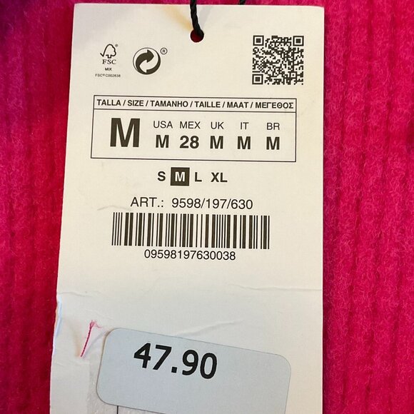 ZARA Jewel Button knit Cardigan Fuchsia - Picture 4 of 5